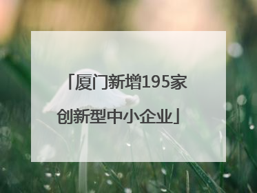 厦门新增195家创新型中小企业