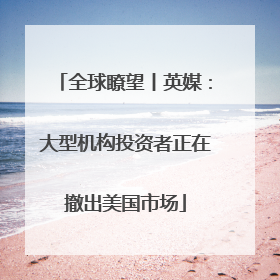 全球瞭望丨英媒：大型机构投资者正在撤出美国市场