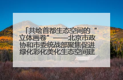 共绘首都生态空间的“立体画卷”——北京市政协和市委统战部聚焦促进绿化彩化美化生态空间建设联合协商议政