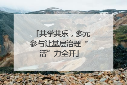 共学共乐，多元参与让基层治理“活”力全开