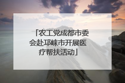 农工党成都市委会赴邛崃市开展医疗帮扶活动