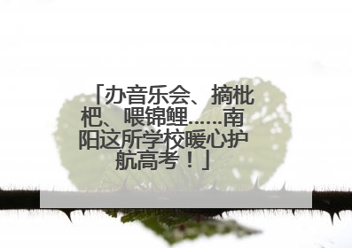 办音乐会、摘枇杷、喂锦鲤……南阳这所学校暖心护航高考！