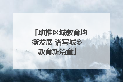 助推区域教育均衡发展 谱写城乡教育新篇章