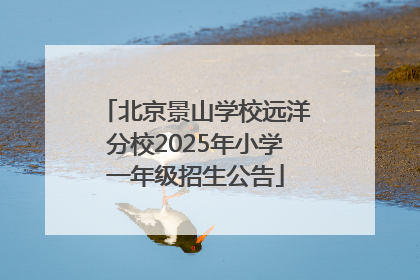 北京景山学校远洋分校2025年小学一年级招生公告