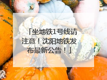 坐地铁1号线请注意！沈阳地铁发布最新公告！