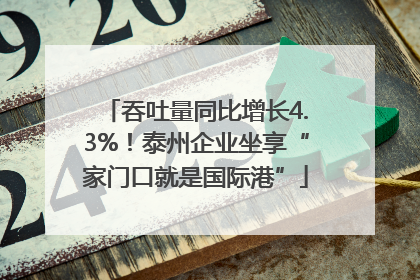 吞吐量同比增长4.3%！泰州企业坐享“家门口就是国际港”
