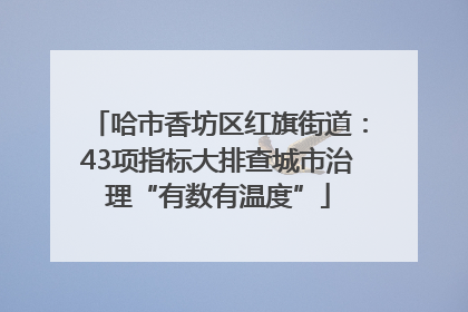 哈市香坊区红旗街道：43项指标大排查城市治理“有数有温度”