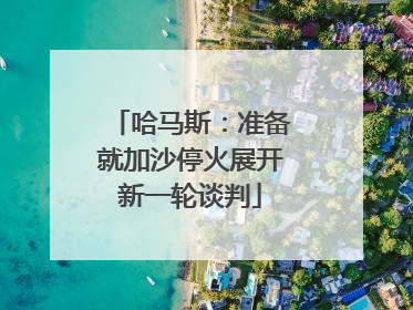 哈马斯：准备就加沙停火展开新一轮谈判