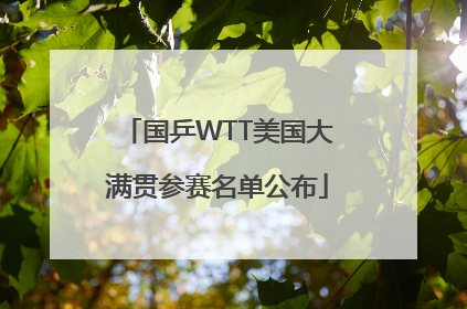 国乒WTT美国大满贯参赛名单公布