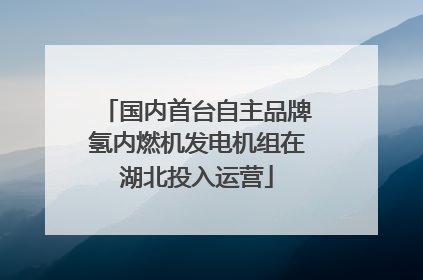 国内首台自主品牌氢内燃机发电机组在湖北投入运营