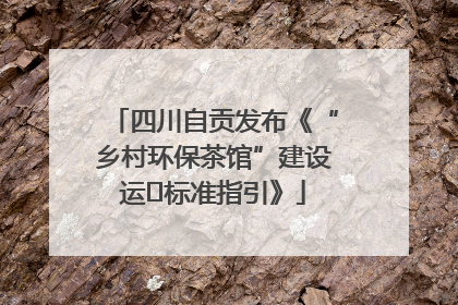 四川自贡发布《“乡村环保茶馆”建设运⾏标准指引》