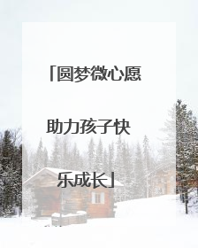 圆梦微心愿 助力孩子快乐成长