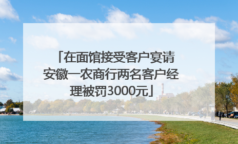 在面馆接受客户宴请 安徽一农商行两名客户经理被罚3000元