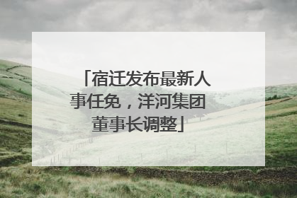 宿迁发布最新人事任免，洋河集团董事长调整