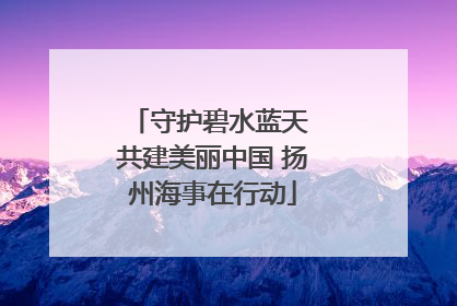守护碧水蓝天 共建美丽中国 扬州海事在行动