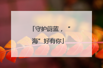 守护蔚蓝，“海”好有你