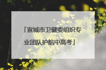 宣城市卫健委组织专业团队护航中高考