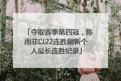 夺取赛季第四冠，陈雨菲以22连胜刷新个人最长连胜纪录
