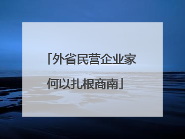 外省民营企业家何以扎根商南