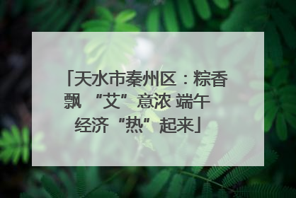 天水市秦州区：粽香飘 “艾”意浓 端午经济“热”起来