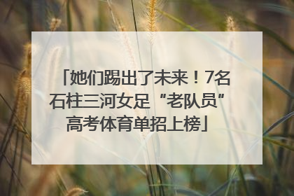 她们踢出了未来！7名石柱三河女足“老队员”高考体育单招上榜