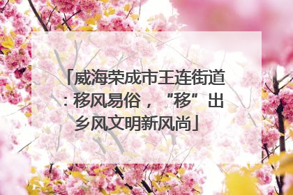 威海荣成市王连街道：移风易俗，“移”出乡风文明新风尚