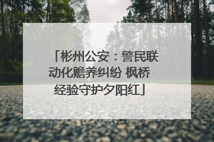 彬州公安：警民联动化赡养纠纷 枫桥经验守护夕阳红