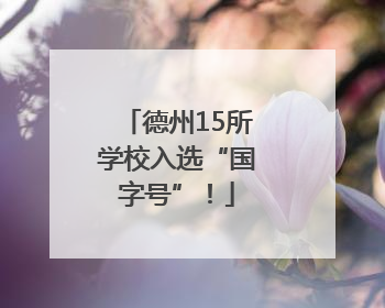 德州15所学校入选“国字号”！
