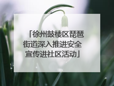 徐州鼓楼区琵琶街道深入推进安全宣传进社区活动