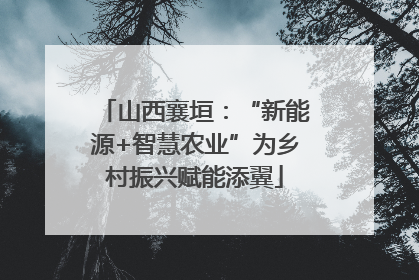 山西襄垣：“新能源+智慧农业”为乡村振兴赋能添翼