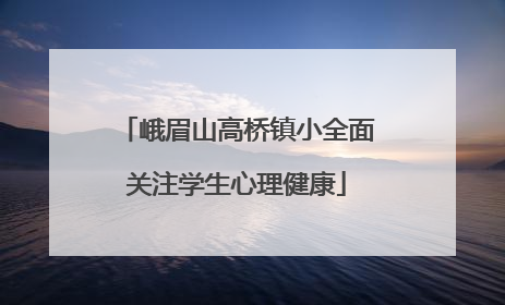 峨眉山高桥镇小全面关注学生心理健康