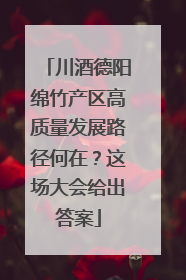 川酒德阳绵竹产区高质量发展路径何在？这场大会给出答案