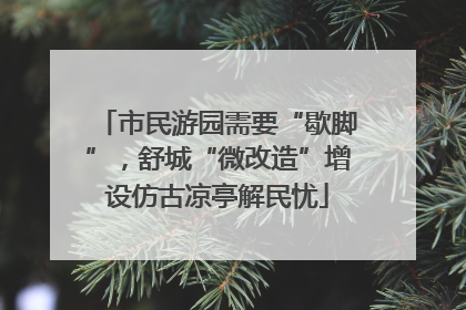市民游园需要“歇脚”，舒城“微改造”增设仿古凉亭解民忧