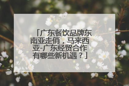 广东餐饮品牌东南亚走俏，马来西亚-广东经贸合作有哪些新机遇？