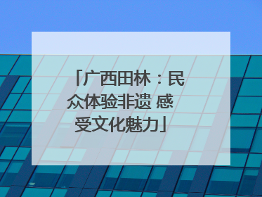 广西田林：民众体验非遗 感受文化魅力