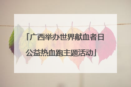 广西举办世界献血者日公益热血跑主题活动