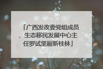 广西发改委党组成员、生态移民发展中心主任罗试坚履新桂林