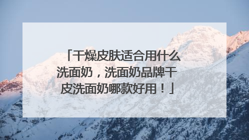 干燥皮肤适合用什么洗面奶，洗面奶品牌干皮洗面奶哪款好用！