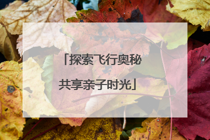 探索飞行奥秘 共享亲子时光