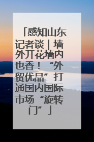 感知山东记者谈｜墙外开花墙内也香！“外贸优品”打通国内国际市场“旋转门”