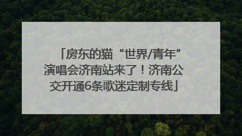 房东的猫“世界/青年”演唱会济南站来了！济南公交开通6条歌迷定制专线