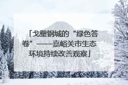 戈壁钢城的“绿色答卷”——嘉峪关市生态环境持续改善观察