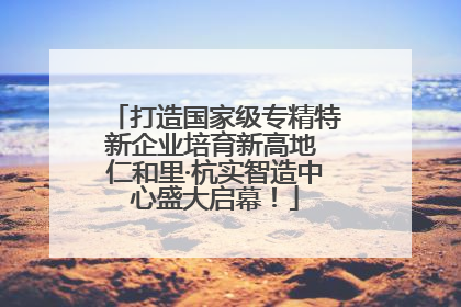 打造国家级专精特新企业培育新高地 仁和里·杭实智造中心盛大启幕！