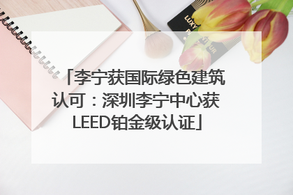 李宁获国际绿色建筑认可：深圳李宁中心获LEED铂金级认证