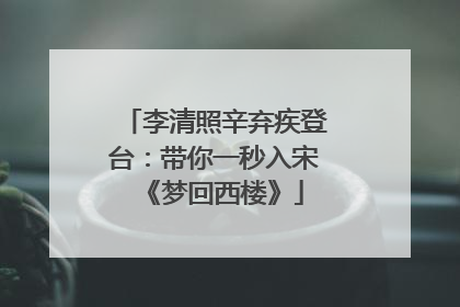 李清照辛弃疾登台：带你一秒入宋《梦回西楼》