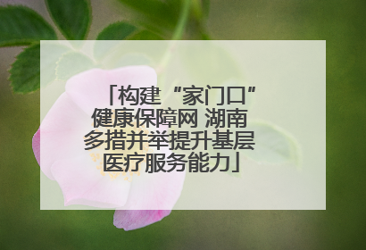 构建“家门口”健康保障网 湖南多措并举提升基层医疗服务能力