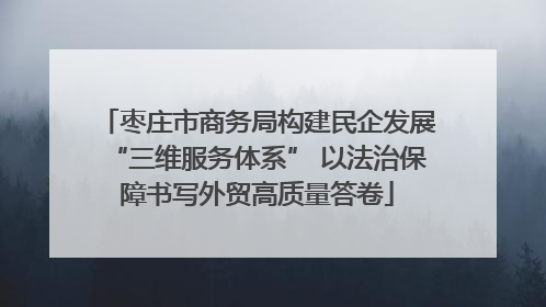 枣庄市商务局构建民企发展“三维服务体系” 以法治保障书写外贸高质量答卷