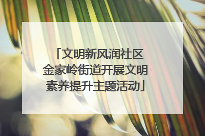 文明新风润社区 金家岭街道开展文明素养提升主题活动