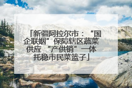 新疆阿拉尔市：“国企联姻”保障辖区蔬菜供应 “产供销”一体托稳市民菜篮子