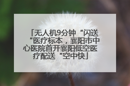 无人机9分钟“闪送“医疗标本，襄阳市中心医院首开襄阳低空医疗配送“空中快